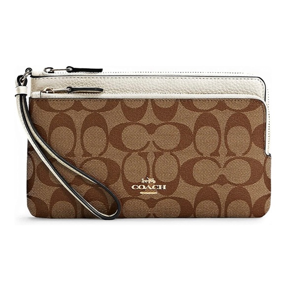 COACH Double Zip Wallet In Signature Canvas - Picture 1 of 14